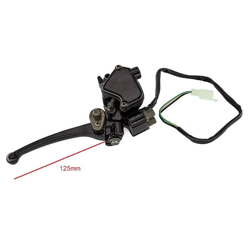 Manilla Doble Freno 125mm c/Seguro Acelerador Dedo, Cable 2P4