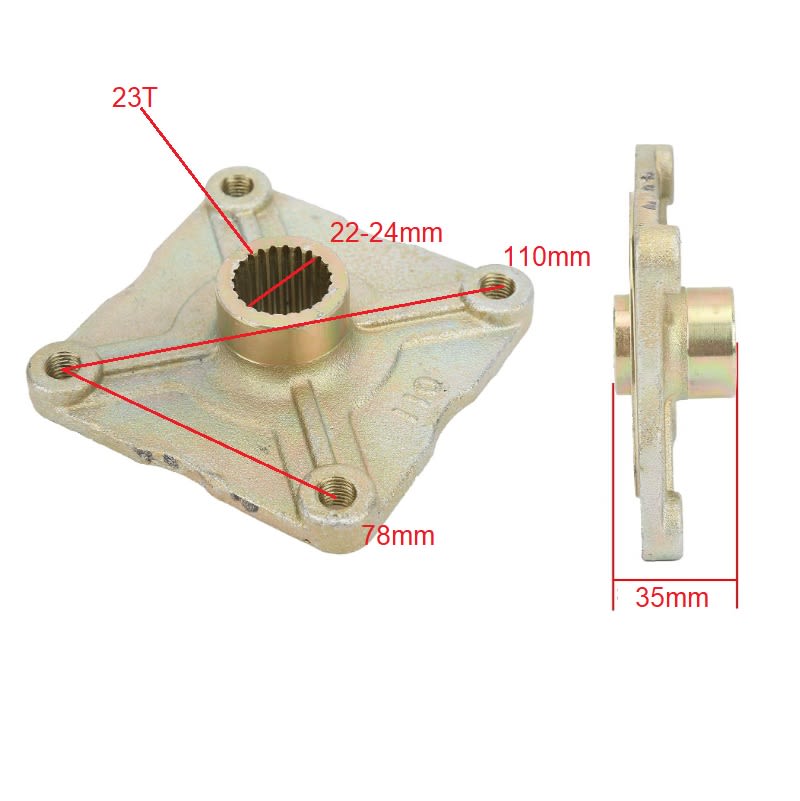 Maza de Rueda Eje Trasero 23T 4P110mm DI-22-24mm Cuadrada5