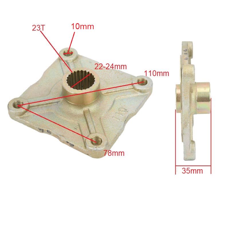 Maza de Rueda Eje Trasero 23T 4P110mm DI-22-24mm Cuadrada3