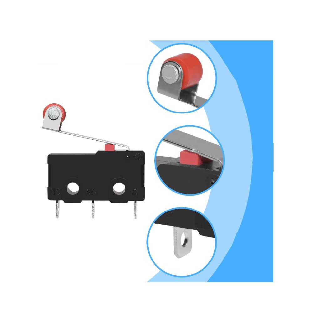 Micro Interruptor Limitador KW12-3 c/Palanca Rodillo Brazo x 2 Unid.4