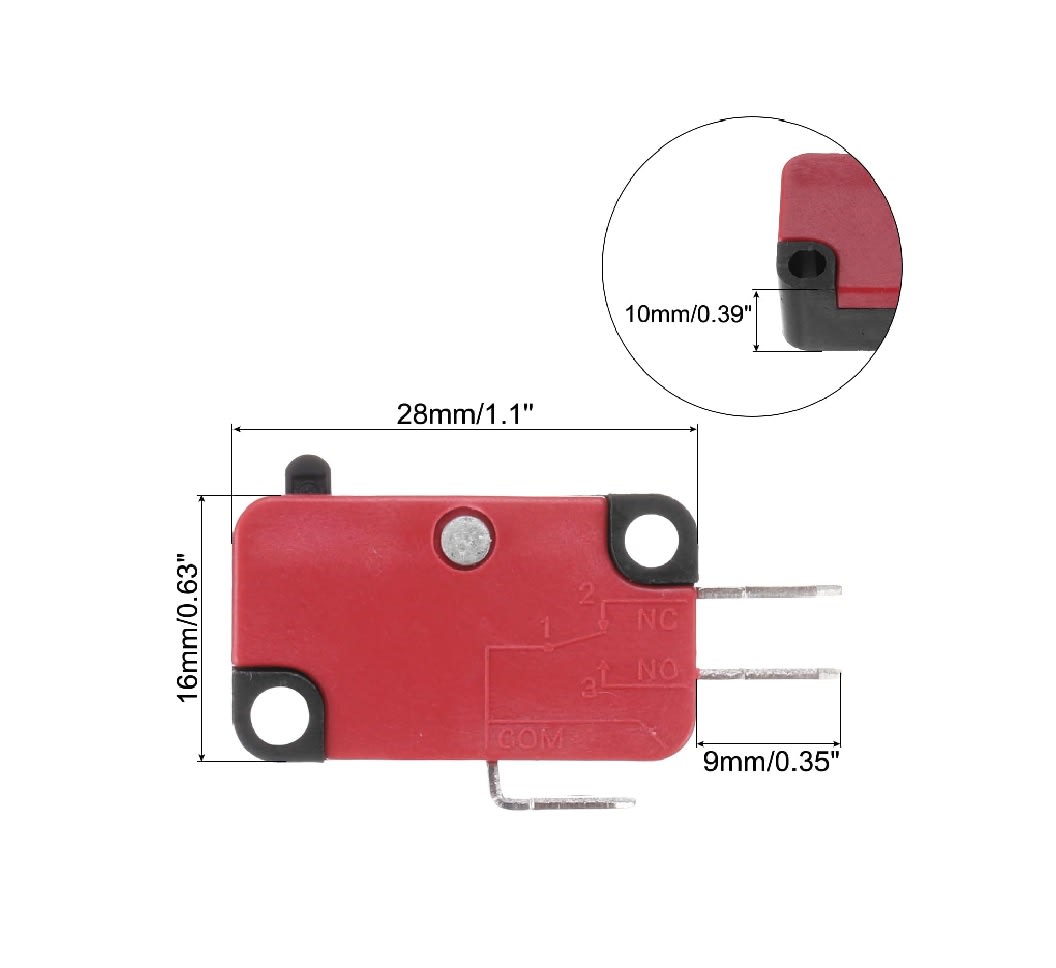 Micro Switch Interruptor V-15-1C25 250VAC 15A 1/2HP4