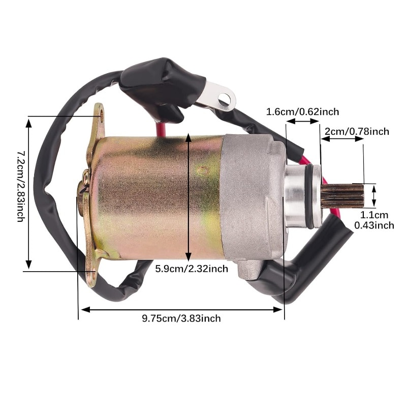 Motor De Partida Moto Scooter Con Cable6