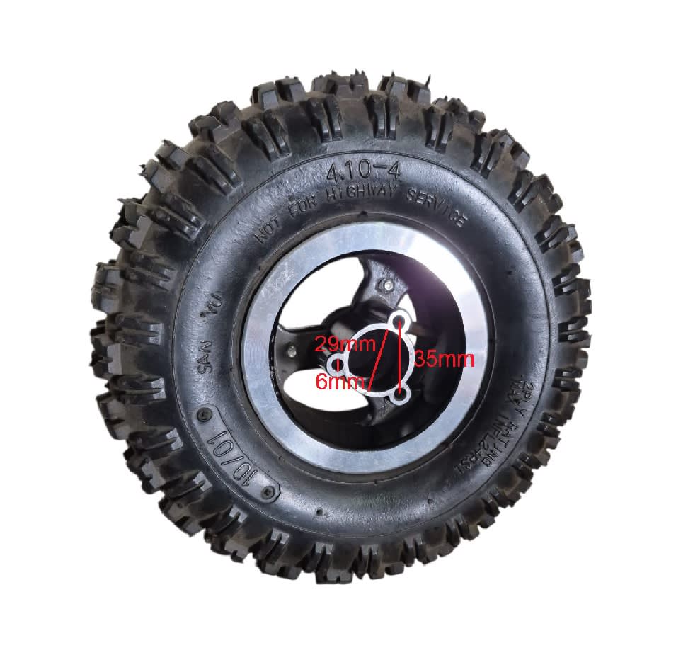 Neumático 04D 4.10-4 2Ply con Llanta Trasera Moto ATV Scooter3