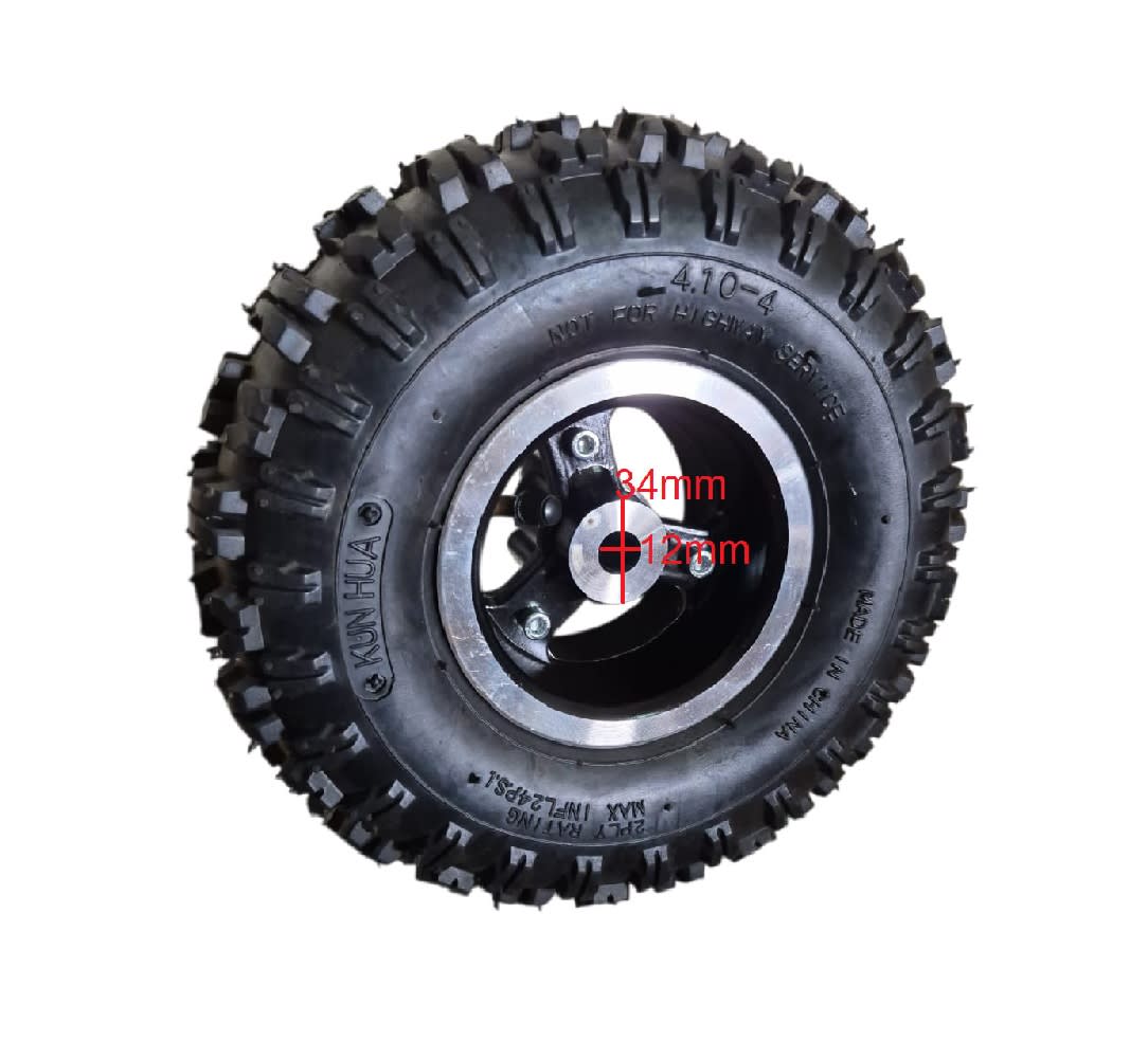 Neumático 04D 4.10-4 2Ply con Llanta Trasera Moto ATV Scooter4