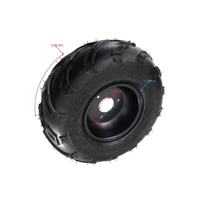 4 Neumáticos 07D 16x8-7 28F 4Ply Tubeless con Llanta3
