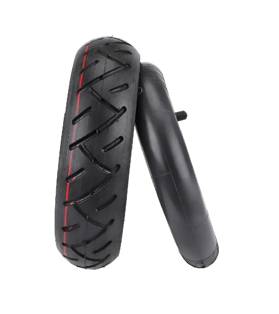 Neumático 10x2.50 4 Ply + Cámara Válvula Curva Para Scooter 0