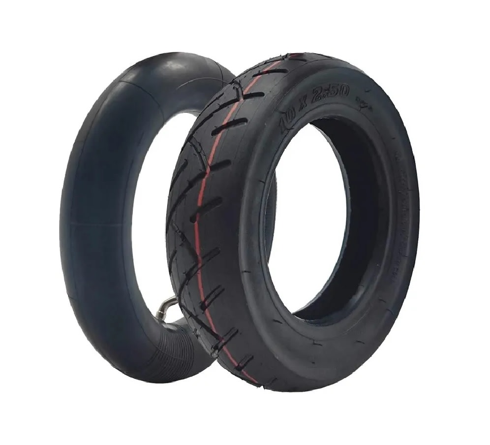 Neumático 10x2.50 4 Ply + Cámara Válvula Curva Para Scooter4