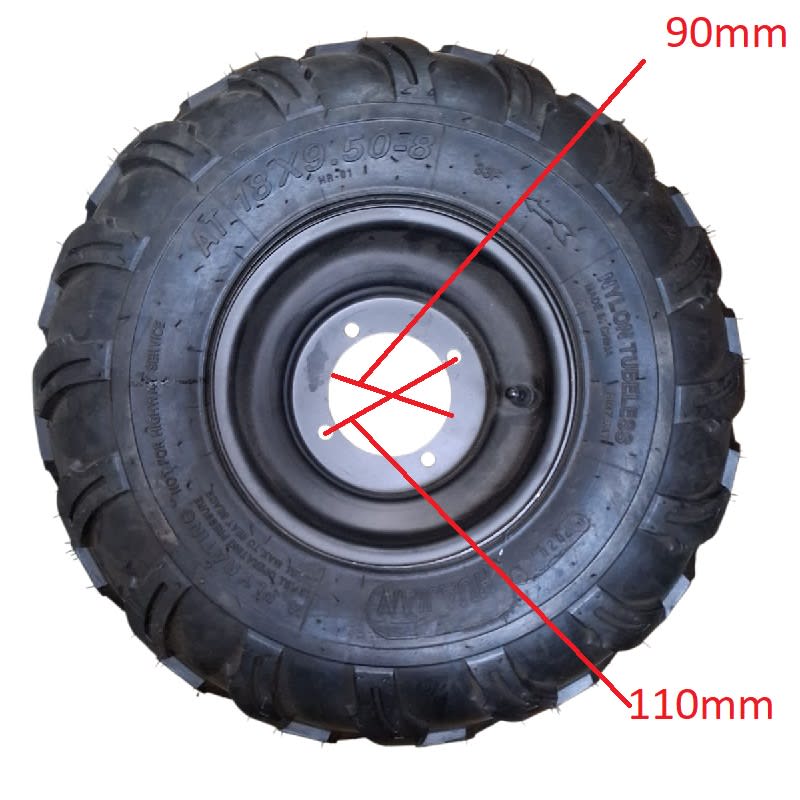 Neumático 08D AT 18x9.5-8 F33 con Llanta Negra1