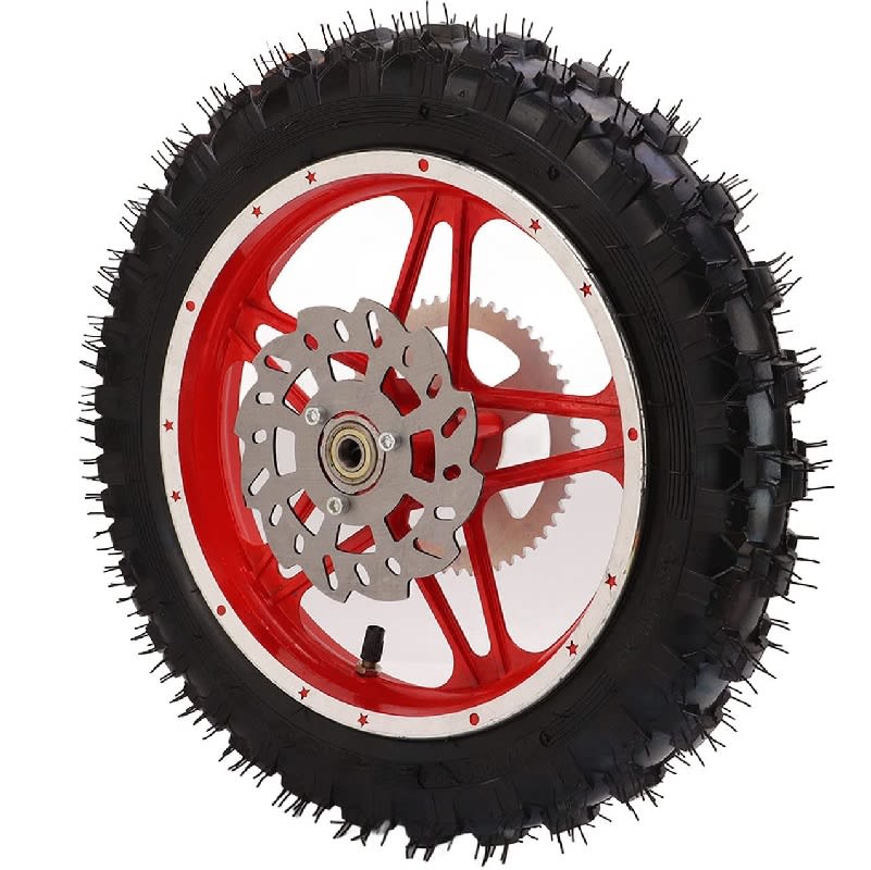 Neumático 10D 2.50-10 con Llanta - Cámara - Disco - Catalina - Buje Trasera Rojo3