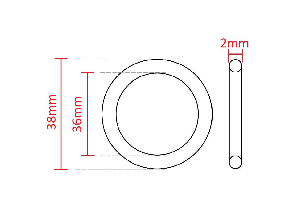 O-Ring Nitrilo 70 SH 36x38x2mm2