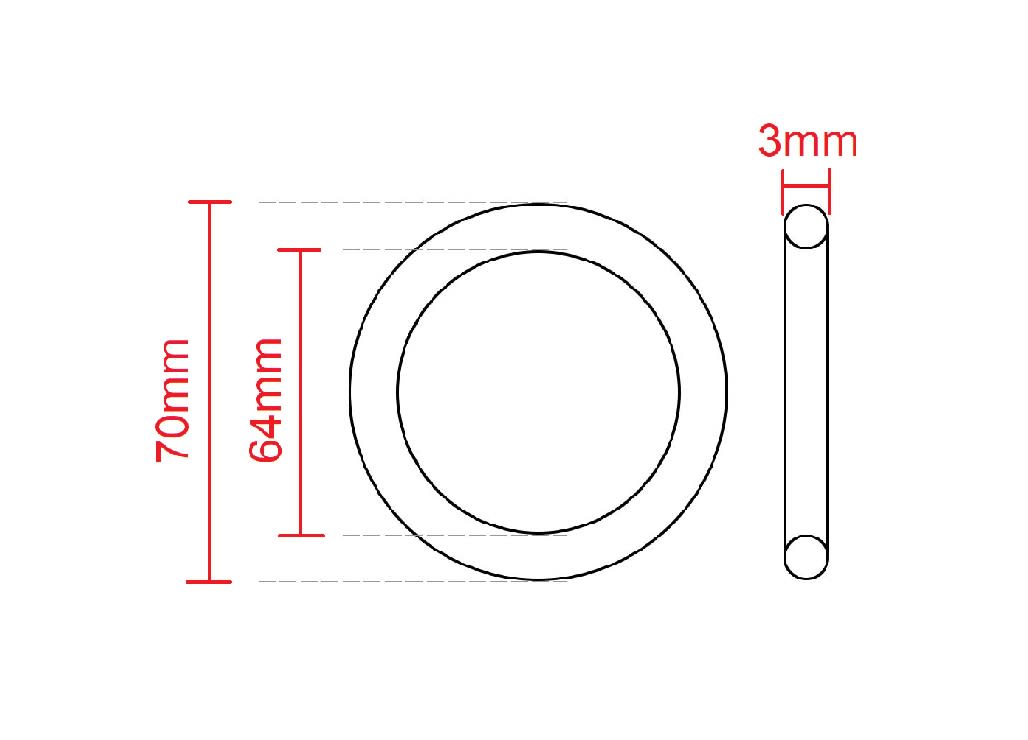 O-Ring Nitrilo SH 64x70x3mm2