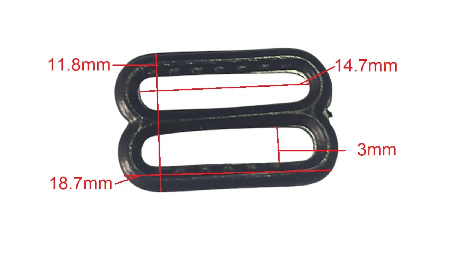 Pasador Ajustador Para Sosten 14.7mm Negro x 10Unid.5