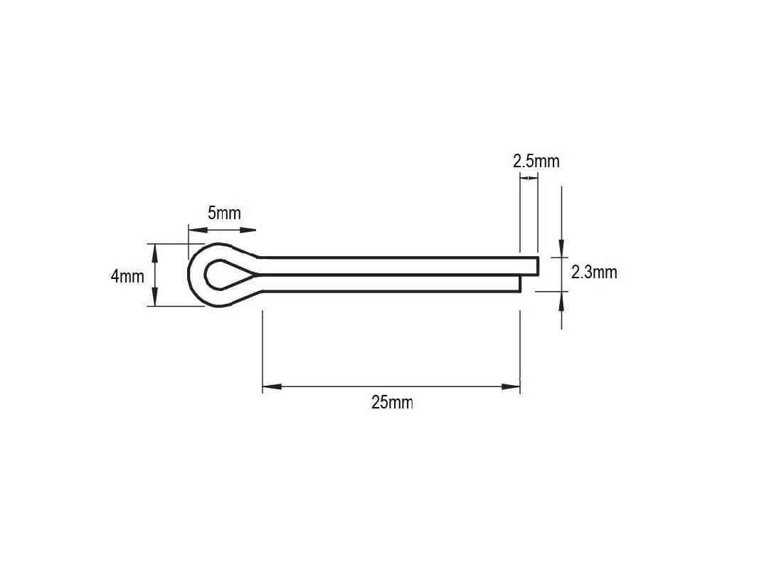 Pasador Chaveta Partida Zincada 3/32'' x 1''2
