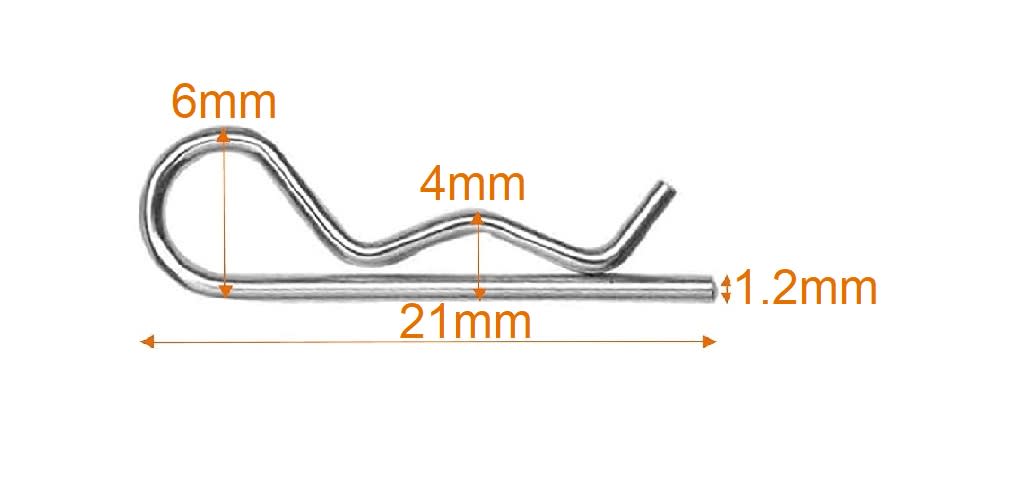 Pasador Chaveta Tipo R 1.2x21mm2
