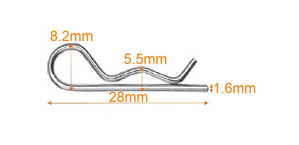 Pasador Chaveta Tipo R 1.6x28mm2