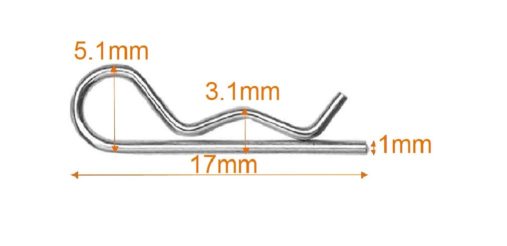 Pasador Chaveta Tipo R 1x17mm x 2 Unid.2