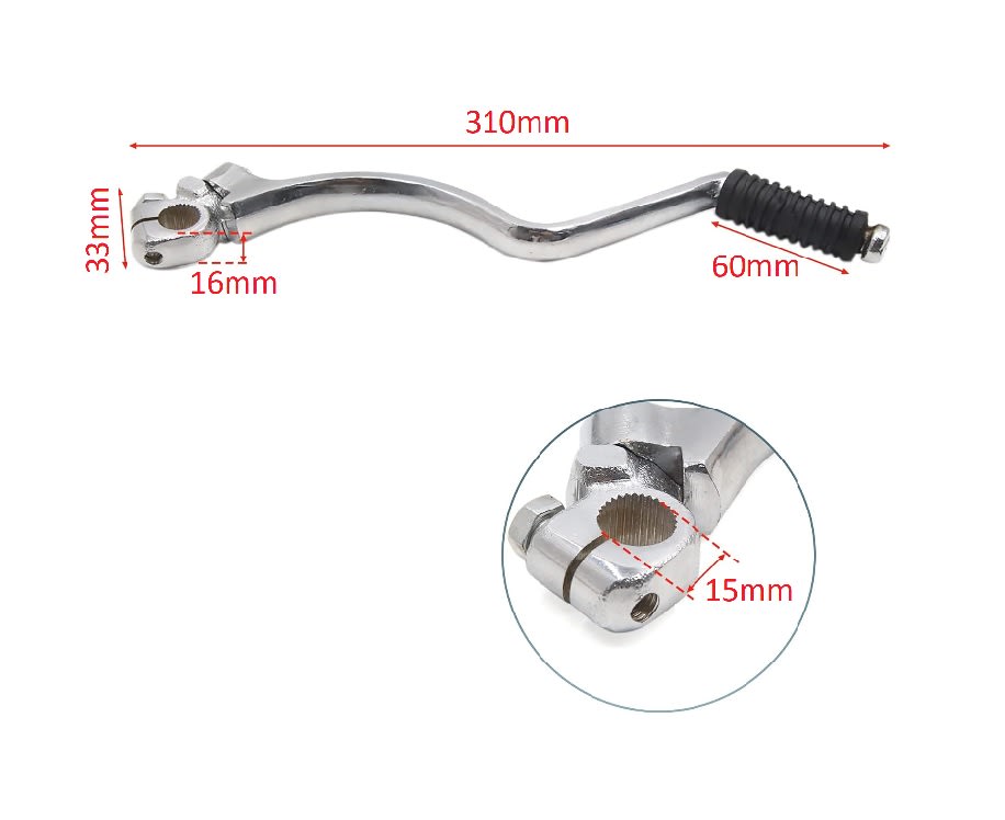 Pedal Pata Partida Moto 310mm3