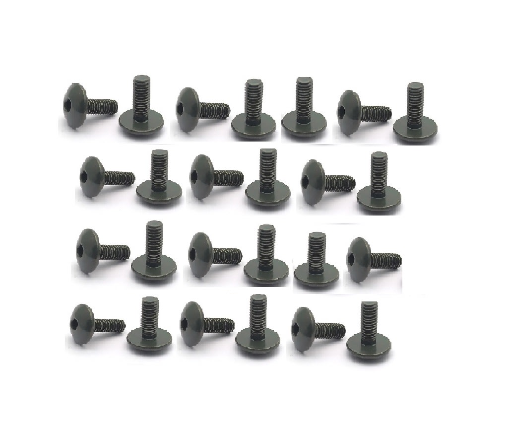 25 Pernos Parker M6x16mm Cabeza Redonda Plana Grande 0