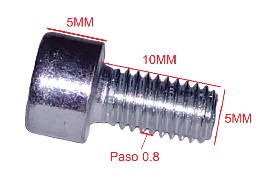 PERNO PARKER ALLEN M5X10MM PASO 0.8 10 UNID6