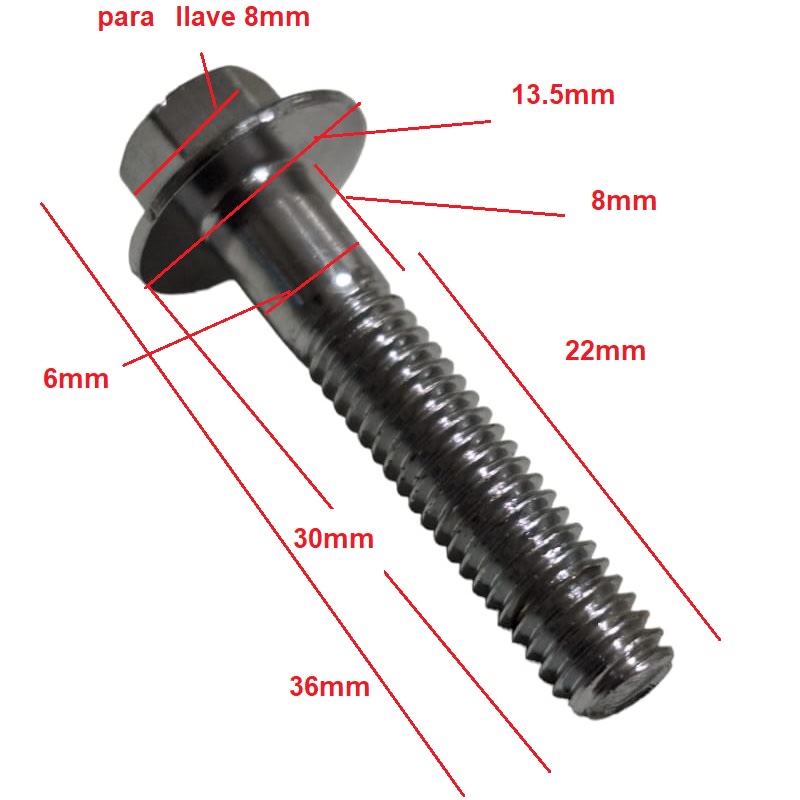 Perno Brida Hexagonal 6x30mm cromado5