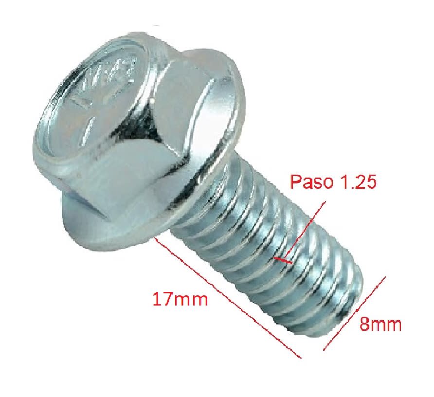 Perno Brida Hexagonal M8 8×16mm Paso 1.25 Zincado3