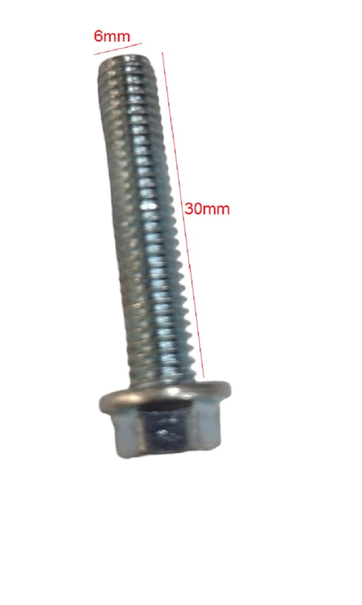 PERNO BRIDA HEXAGONAL ZINCADO M6 X 30MM PASO 1.01