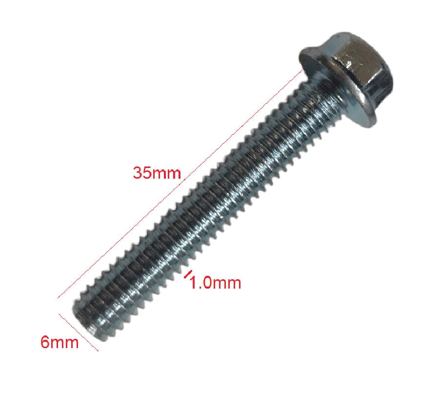 Perno Brida Hexagonal Zincado M6 x 35mm Paso 1.07