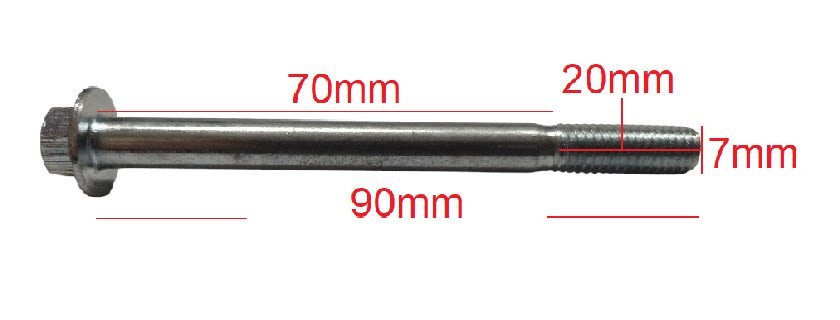 Perno brida Hexagonal 8x90mm paso 1.25 zincado3