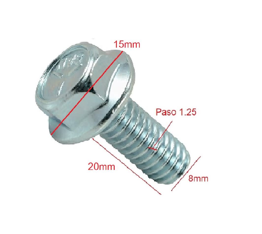 Perno Brida Hexagonal Zincado M8×20 Paso 1.253