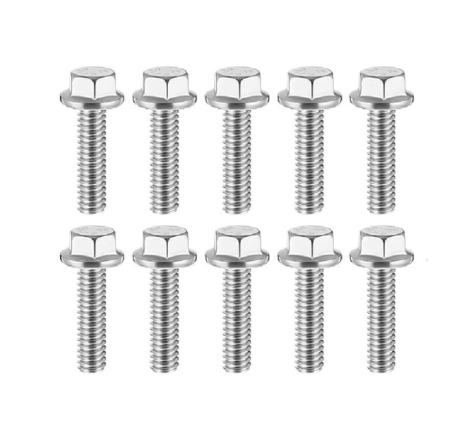 Perno Brida Hexagonal Zincado M8×20 Paso 1.25 x 10 Unid. 0