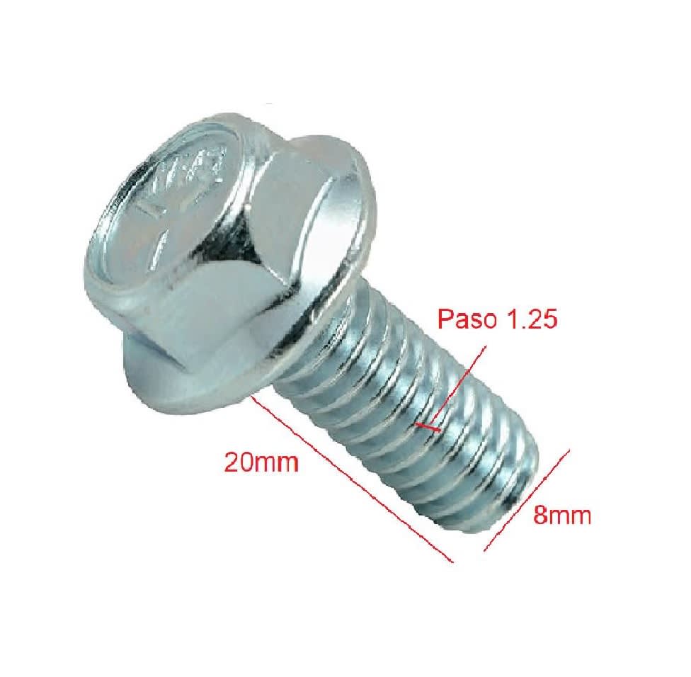 Perno Brida Hexagonal Zincado M8×20 Paso 1.25 x 5 Unid.4