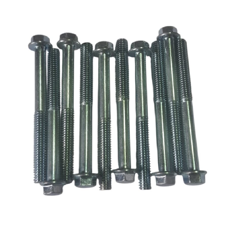 10 Pernos Brida Zincado Hexagonal M6x60mm Paso 1.0 0