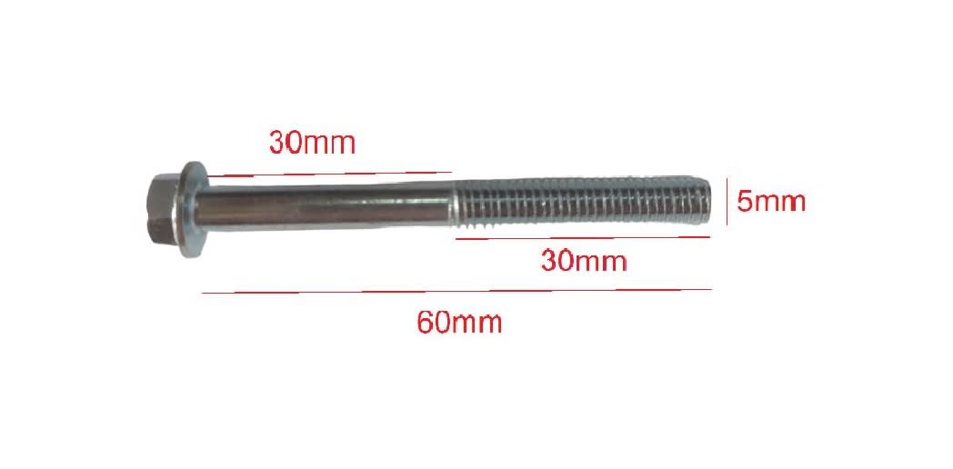 10 Pernos Brida Zincado Hexagonal M6x60mm Paso 1.05
