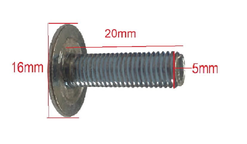 Perno Cabeza Sombrero Cruzado Redonda Plana M5 5x20 Paso 1.02