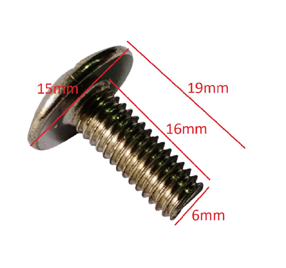 Perno Cabeza Sombrero Cruzado Redonda Plana M6 6×16 Paso 1.0 Cromado9