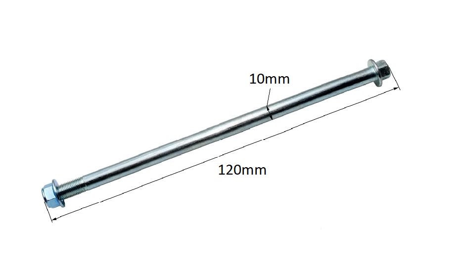 Perno Eje Rueda 10x120mm P1.25 c/Tuerca4