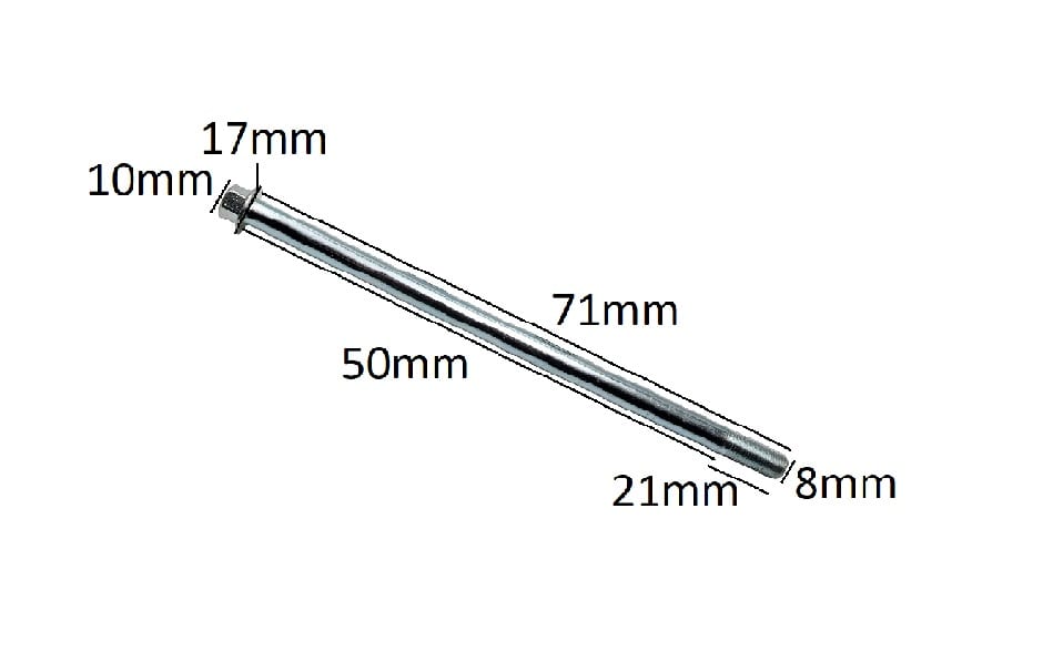 Perno 8x71mm P1.25 c/Tuerca3