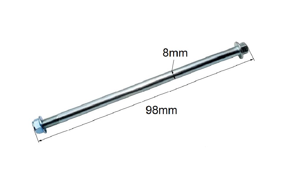 Perno Eje Rueda 8x98mm P1.25 c/Tuerca3