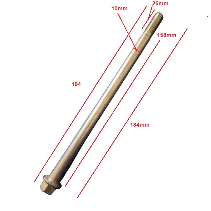 Perno Eje Rueda 10x184mm P1.253