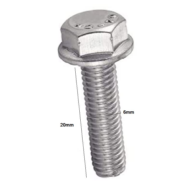 Perno Brida Hexagonal 6x20mm Paso 1.03