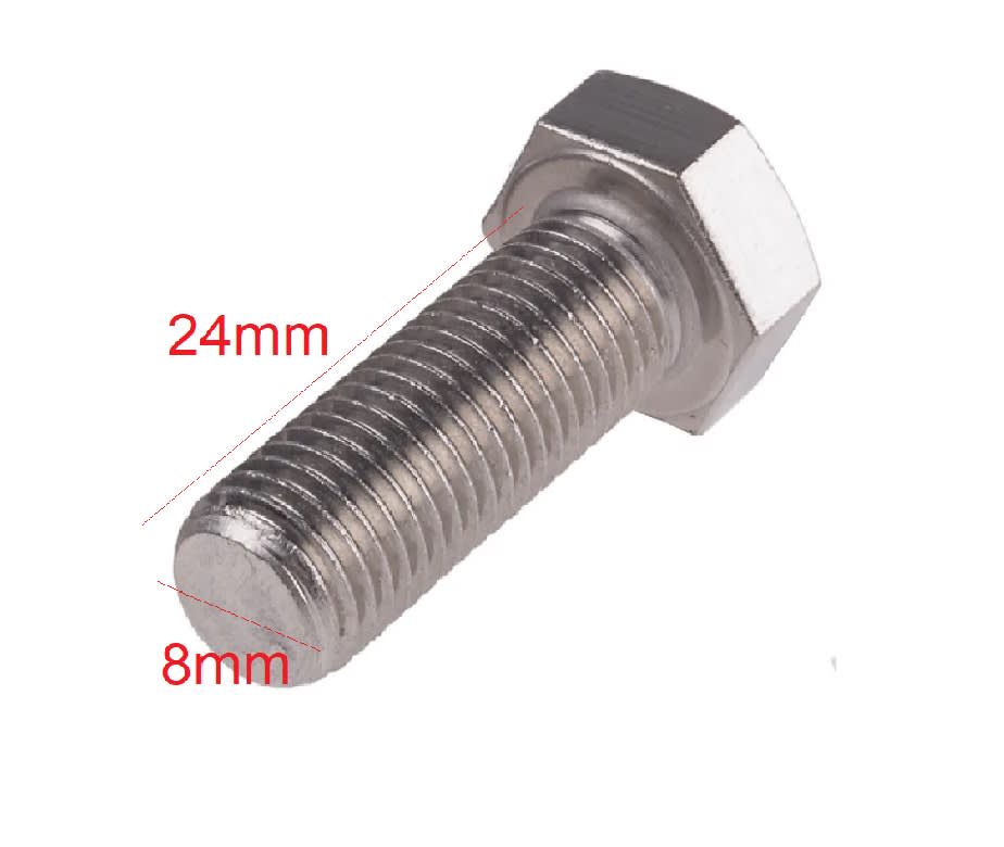 Perno Hexagonal 8x24mm Grado 4.8 x 5 Unid.5