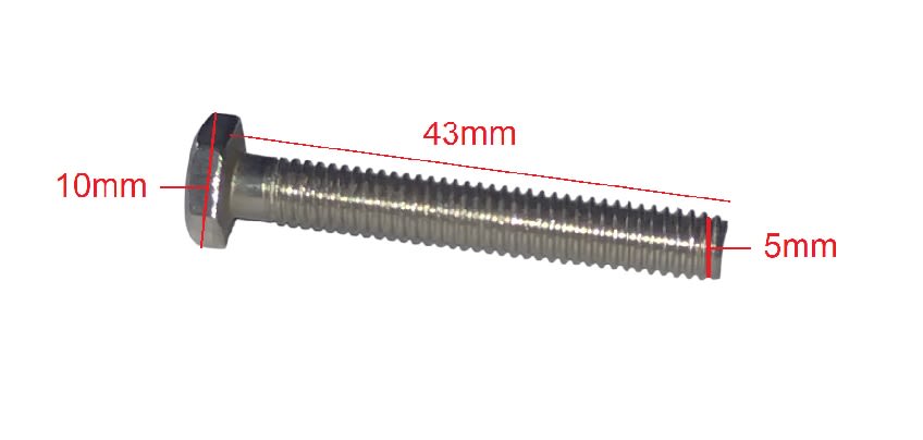 Perno Hexagonal M5 5x43mm Paso 1.0 Inox.4