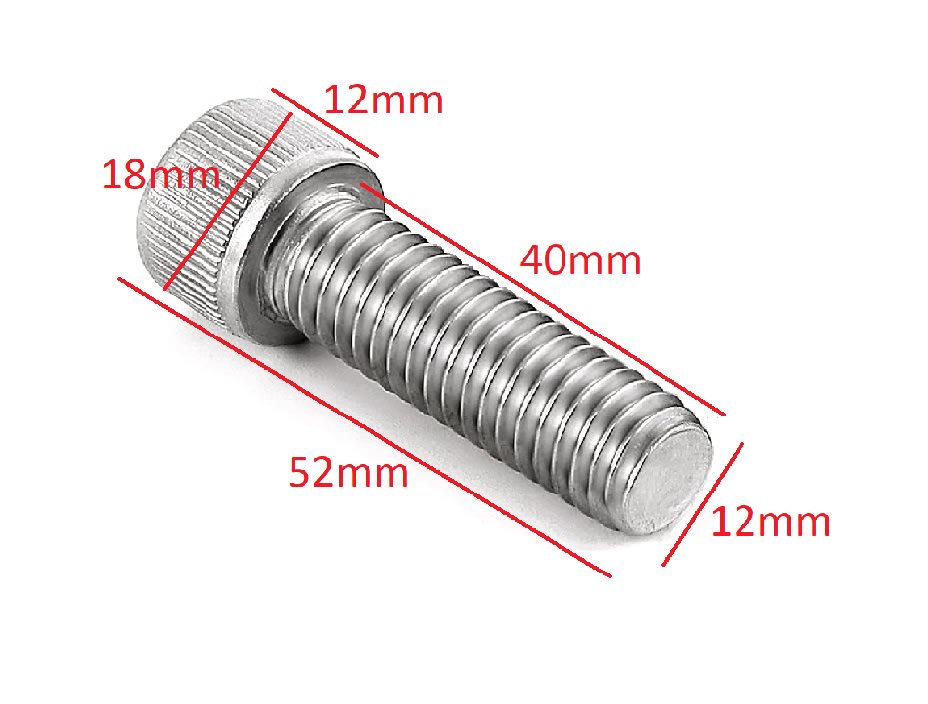 5u Perno Parker 12x40mm p.1.75 M G-12.9 Zincado1