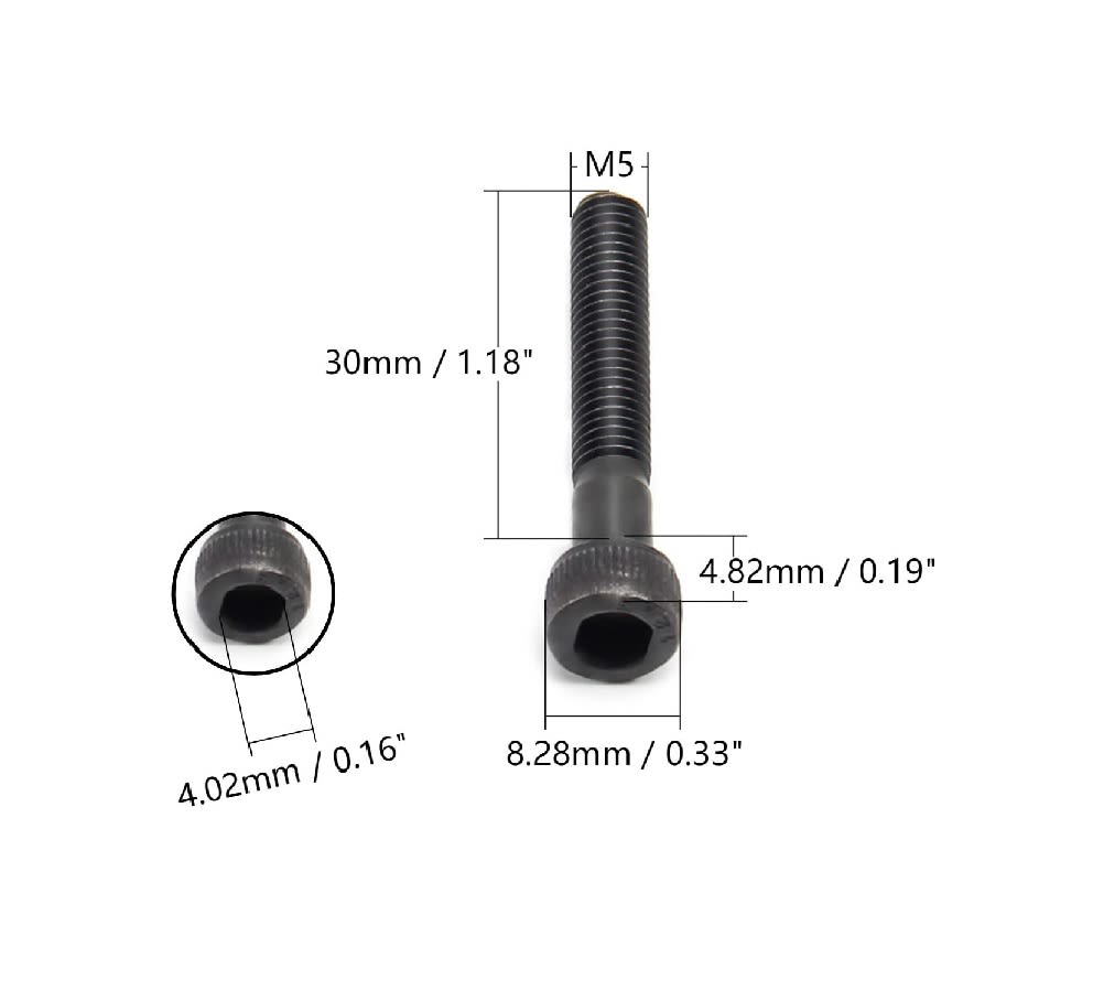 Perno Parker M5 X 30mm M G-12.9 P-0.8 Negro x 5 Unid.2