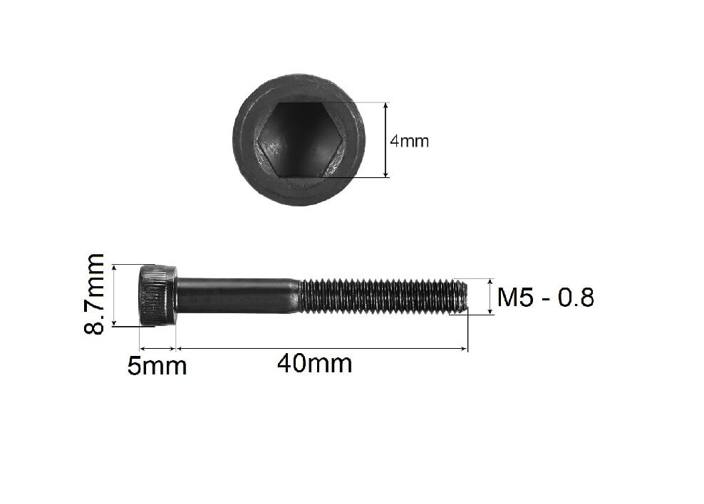 2u Perno Parker M5X40mm P.0.8 M G-12.9 Negro3