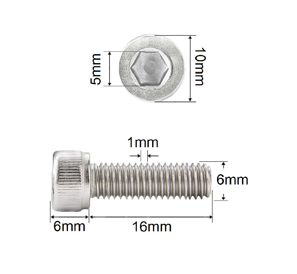 Perno Parker M6X16mm Zincado Paso 1.02