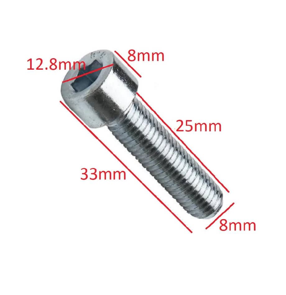 Perno Parker M8 X 25MM G-8.8 P-1.25 . Zincado. x 5unid.2