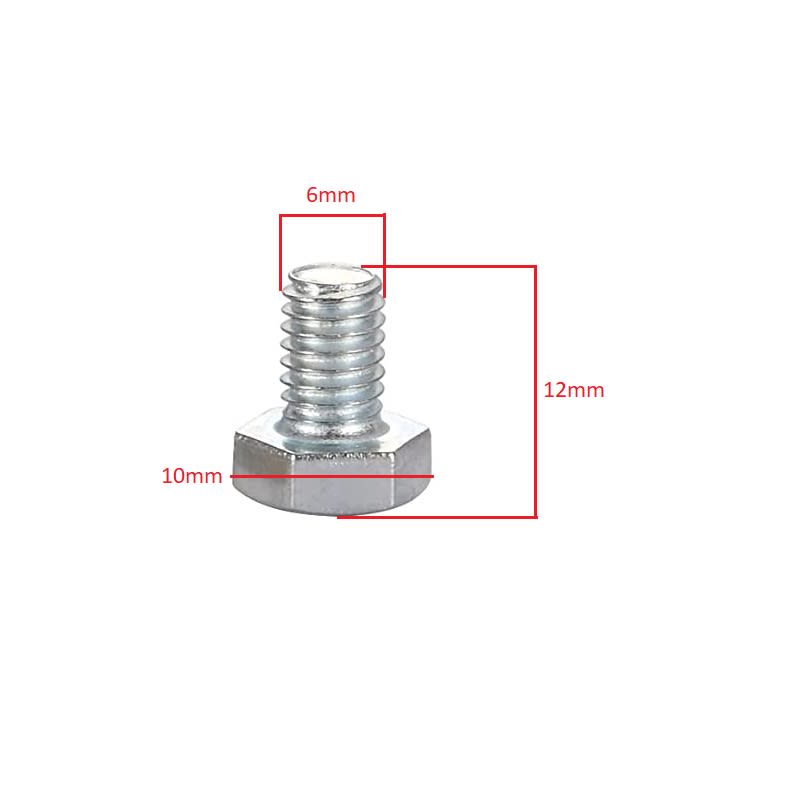 Perno 6x8mm Hexagonal Grado 8.8 L-12mm x 2 Unid.3