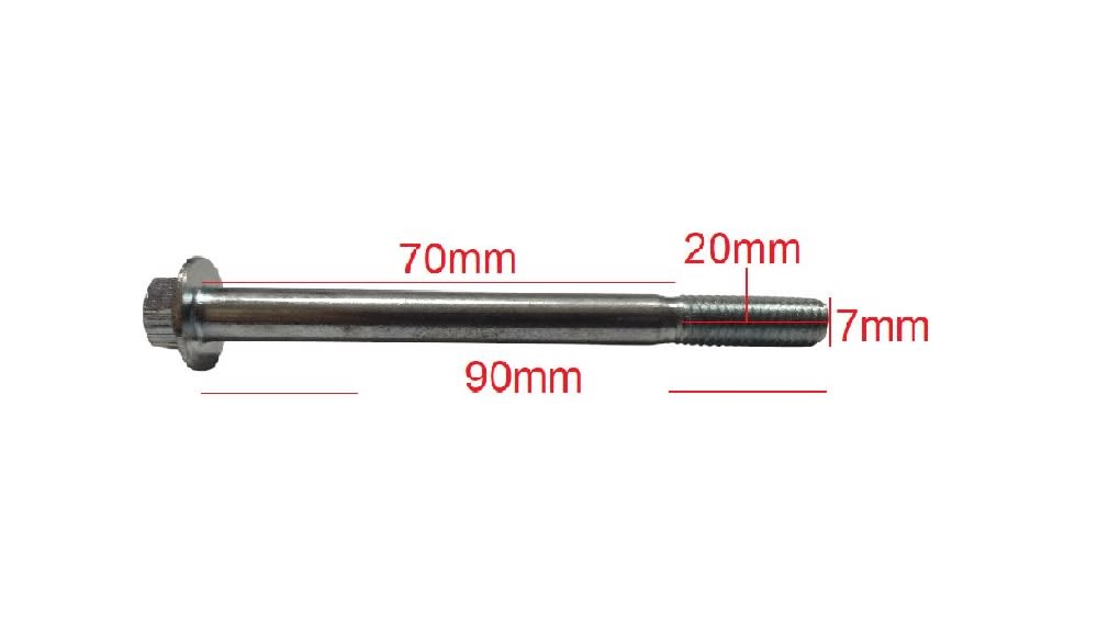 2 Pernos Brida Zincado Hexagonal M8×90 Paso 1.252
