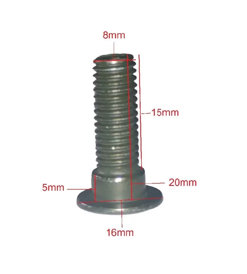 CUATRO PERNOS DE DISCO DE FRENO HEXAGONAL INTERNO CABEZA REDONDA PLANA M8X20MM PASO 1.255